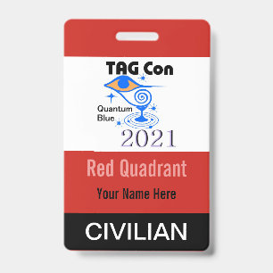 TAG Con 2021 - Red Quadrant - Civilian Badge ID Badge