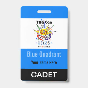 TAG Con 2022 - Blue Quadrant - Cadet Badge ID Badge