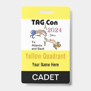 TAG Con 2024 - Yellow Quadrant - Cadet Badge ID Badge