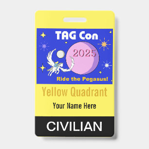 TAG Con 2025 - Yellow Quadrant - Civilian Badge ID Badge
