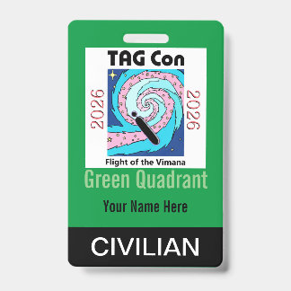 TAG Con 2026 - Green Quadrant - Civilian Badge ID Badge
