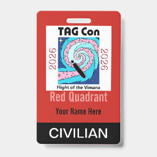 TAG Con 2026 - Red Quadrant - Civilian Badge ID Badge