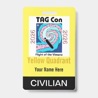TAG Con 2026 - Yellow Quadrant - Civilian Badge ID Badge