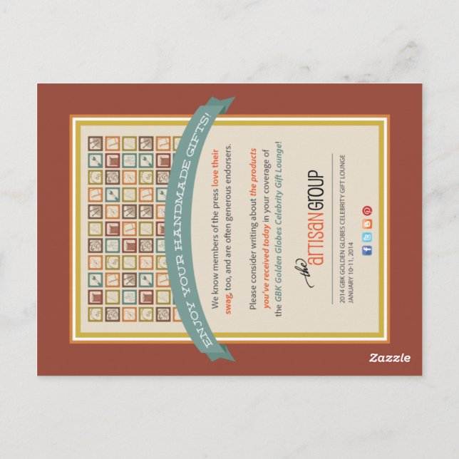 TAG Golden Globes Press Postcard (Back)