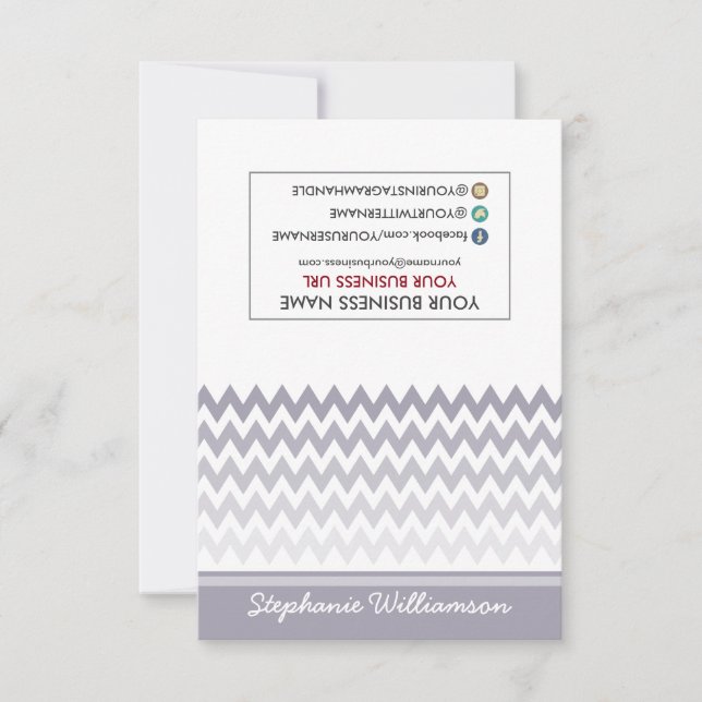 TAG Stylist Ombre Chevron Notecards (grey) (Front)