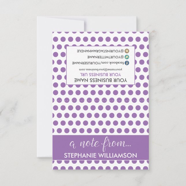 TAG Stylist Personalised Notecards (purple) (Front)