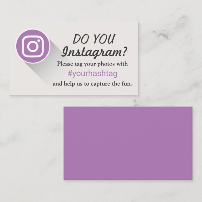 Tag Your Instagram Photos Hashtag Purple (Front/Back)