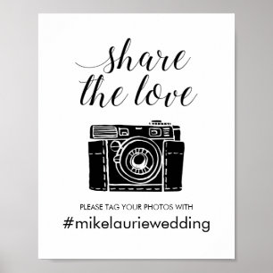 Tag Your Photos With Wedding Hashtag Poster