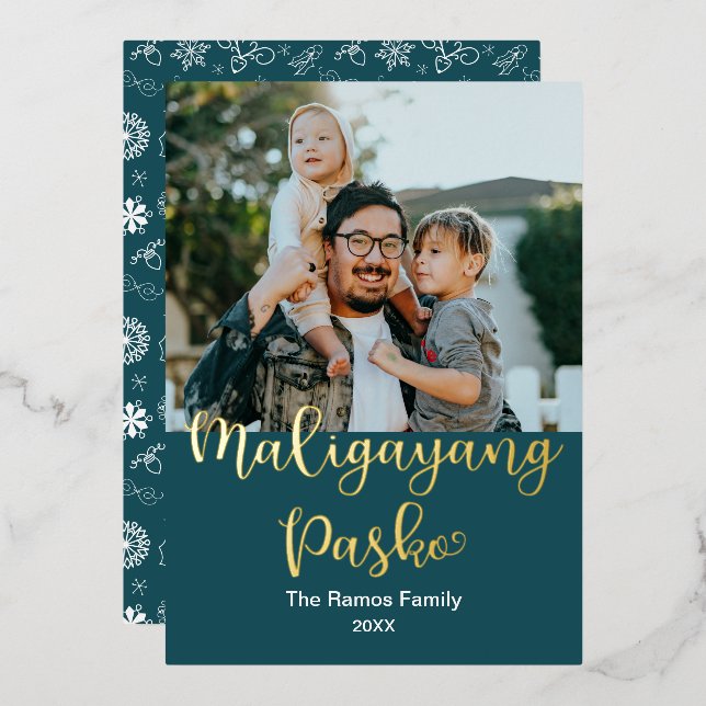 Tagalog Maligayang Pasko, Merry Christmas  (Front/Back)