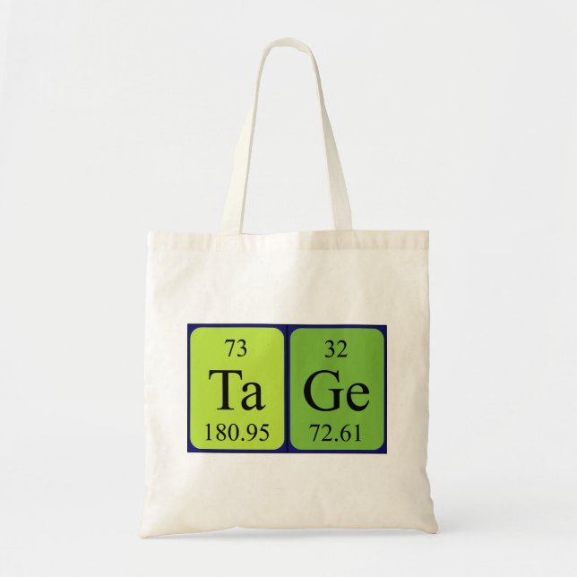 Tage periodic table name tote bag (Front)