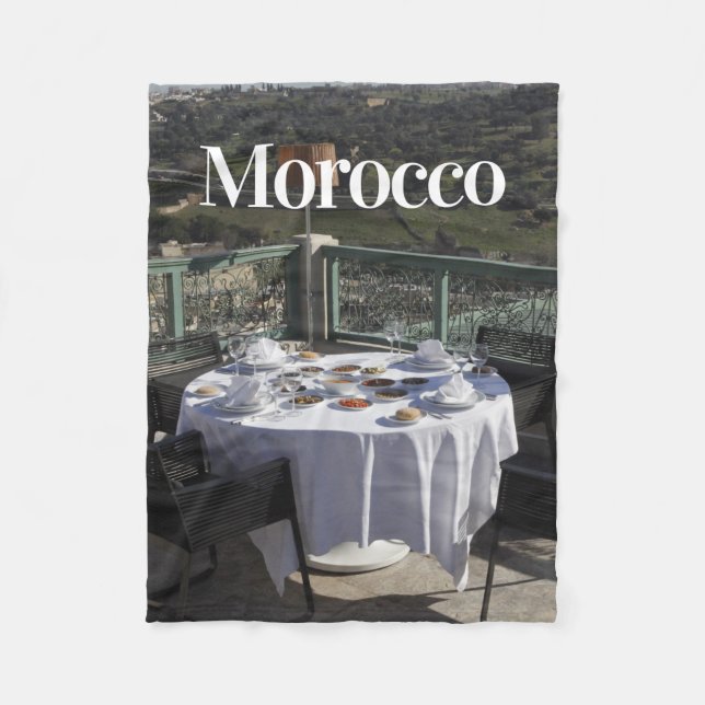 Tagine | Moroccan Food  | Retro Style Fleece Blanket (Front)