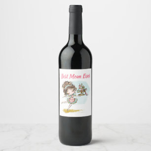Tags for bottles of wine for mom label