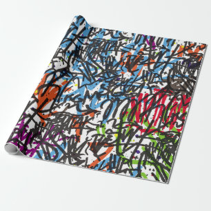 tags seamless pattern. Graffiti background.art,pat Wrapping Paper