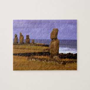 Tahai Platform Moai Statue Abstracts Easter Jigsaw Puzzle
