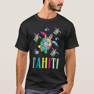 Tahiti French Polynesia  Tie Dye Sea Turtle Tahiti T-Shirt