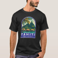 Tahiti French Polynesia Travel Art Emblem