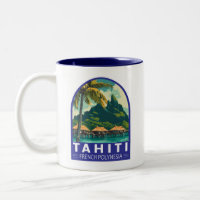 Tahiti French Polynesia Travel Art Emblem