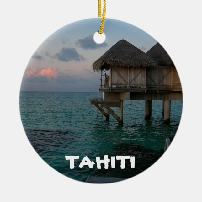 Tahiti Lagoon Festive Circle Ornament (Front)