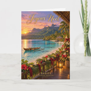 Tahiti Polynésie Française Joyeux Noël Holiday Card