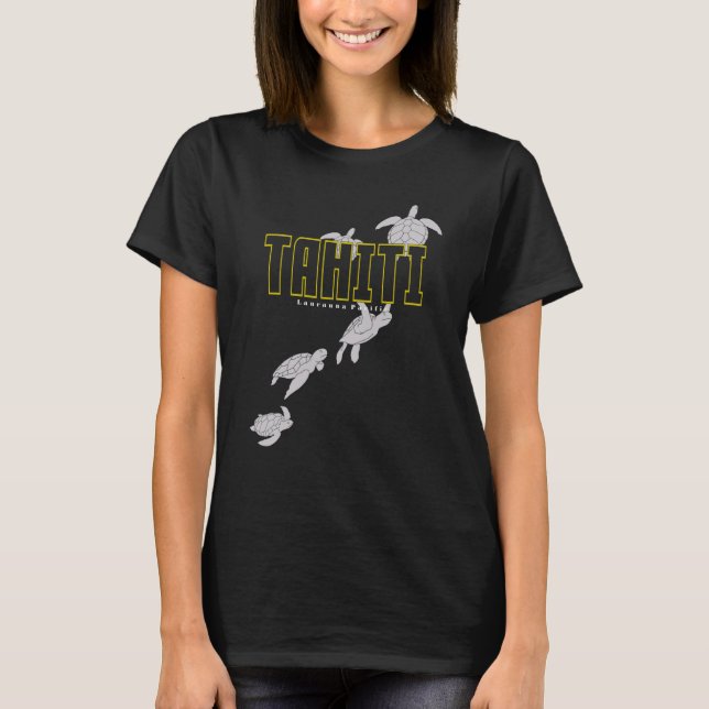 Tahiti Sea Turtles Scuba Diving with Turtles T-Shirt (Front)