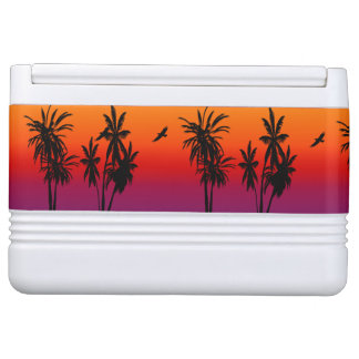 Tahiti Sunset Haze Black Palm Trees Circling Hawk Chilly Bin