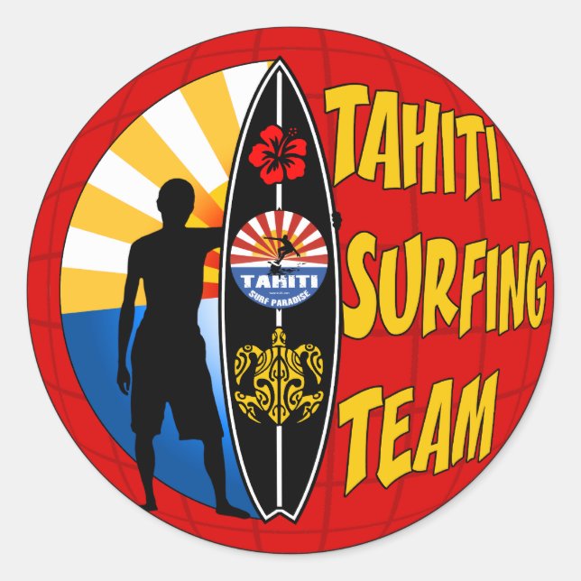 Tahiti Surfing Sticker (Front)