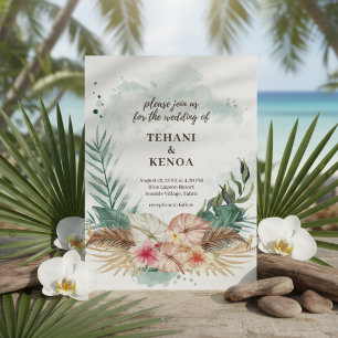 Tahiti   Tropical Beach Island Wedding  Invitation