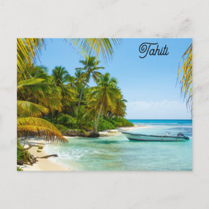Tahiti Tropical Beach Travel Photo Postcard