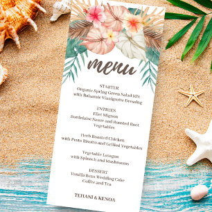 Tahiti   Tropical Island Floral Wedding Menu