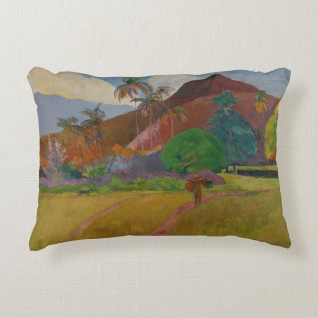 Tahitian Landscape, 1891 (oil on canvas) Decorative Cushion (Front)