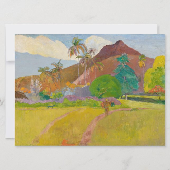 Tahitian Landscape (by Paul Gaugin) Card (Front)