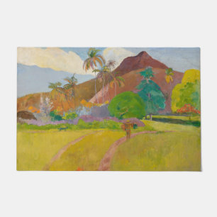 Tahitian Landscape (by Paul Gaugin) Doormat
