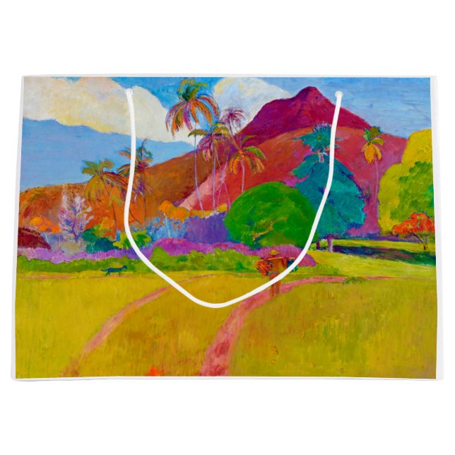 Tahitian Landscape, Gauguin Large Gift Bag (Front)
