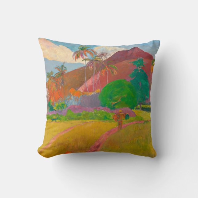 Tahitian Landscape Paul Gauguin Post-Impressionist Cushion (Front)