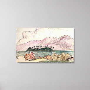 Tahitian Landscape (w/c on paper) Canvas Print