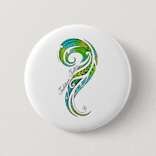 Tahitian Tattoo - Hawaiian Tattoo Graphic _1  6 Cm Round Badge