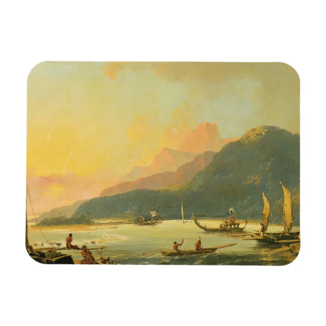 Tahitian War Galleys in Matavai Bay, Tahiti, 1766 Magnet (Horizontal)