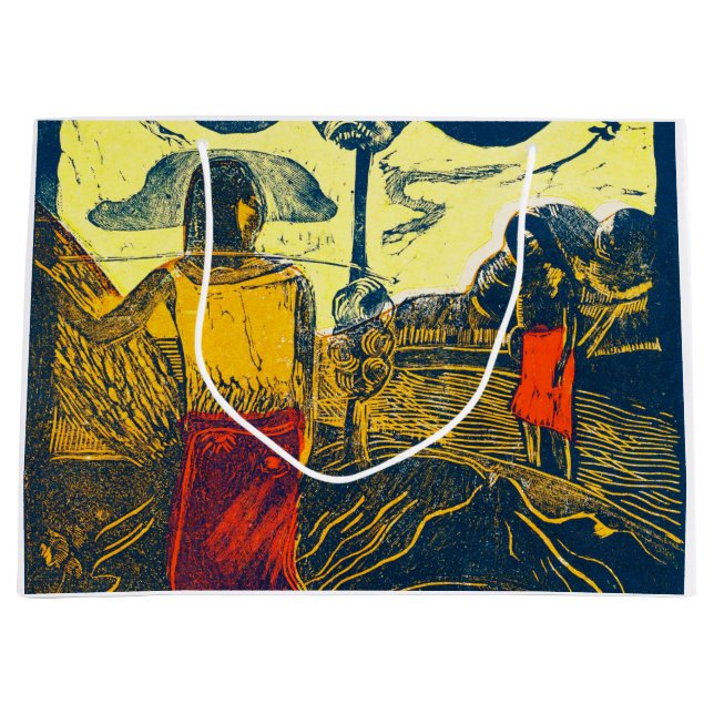 Tahitian Women and Dog, Gauguin Large Gift Bag (Front)