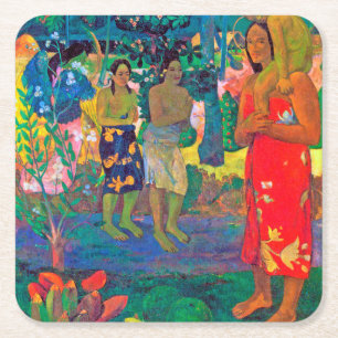 Tahitian Women, Gauguin Square Paper Coaster