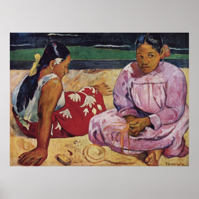 Tahitian Women on Beach by Gauguin Poster (Front)