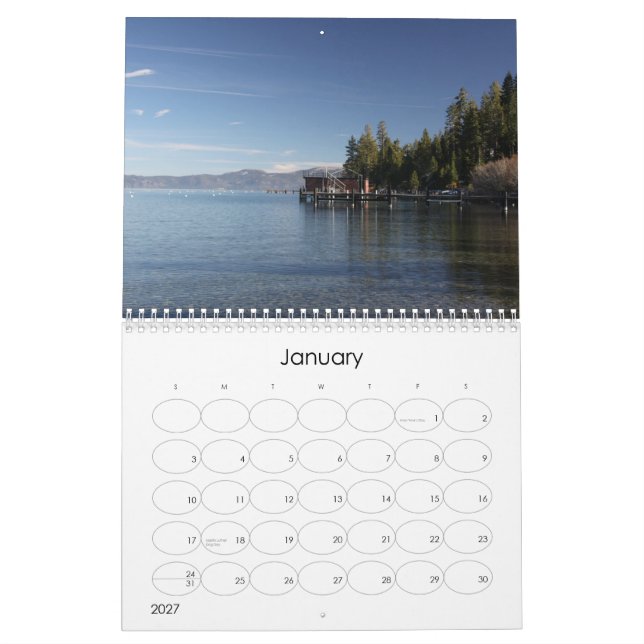 Tahoe 2012 Calendar (Jan 2027)
