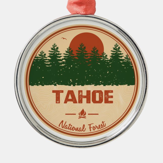 Tahoe National Forest Metal Tree Decoration (Front)