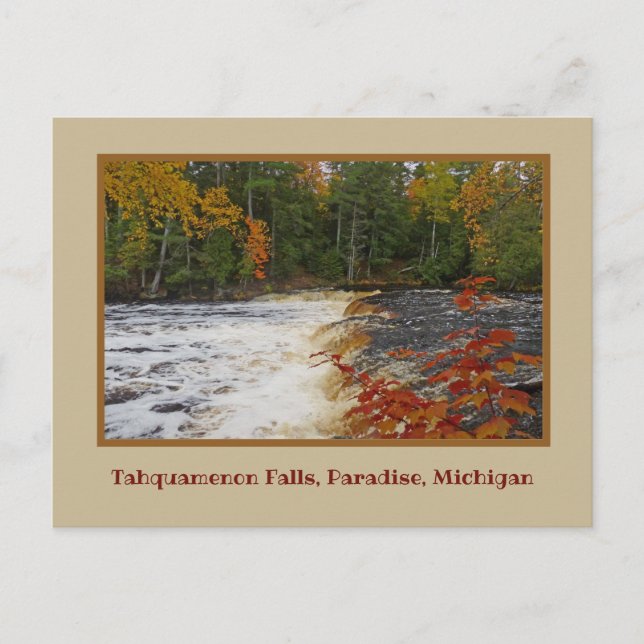 TAHQUAMENON FALLS IN AUTUMN / MICHIGAN'S U.P. POSTCARD (Front)