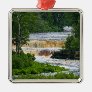 Tahquamenon Lower Falls Metal Tree Decoration