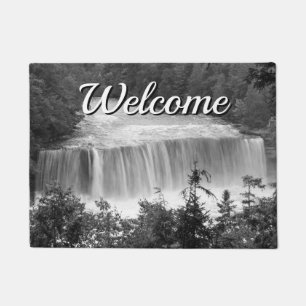 Tahquamenon Upper Falls Grayscale Welcome Doormat