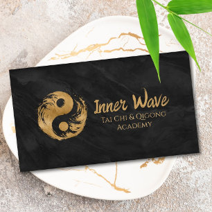 Tai Chi and Qigong - Golden Yin Yang Symbol  Business Card