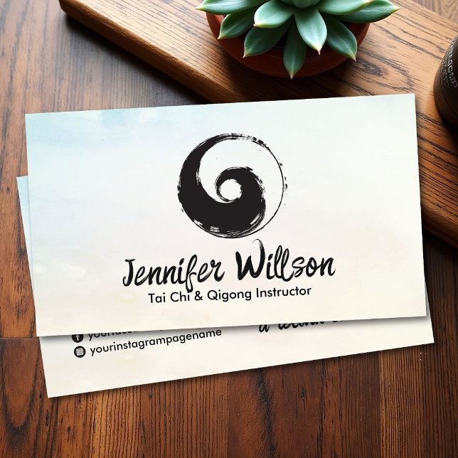Tai Chi and Qigong - Taijitu Symbol  Business Card (Creator Uploaded)