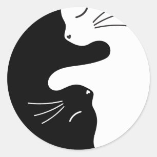 Tai Chi Cat Zen Master Kitty Balance Classic Round Sticker