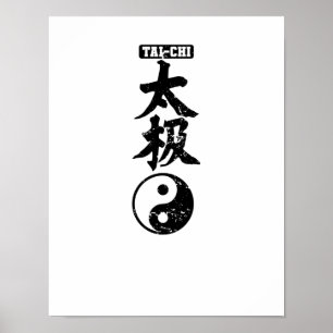 Tai-Chi Chinese characters Yin Yang Poster
