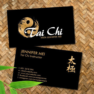 Tai Chi Golden Yin Yang Business Card